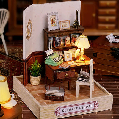 Mini Doll House DIY 3D Puzzle Assembly Building Model Toys Home Bedroom Decoration With Furniture Wooden Craft Gifts DollHouses by Smarsty