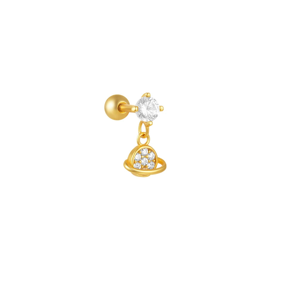 Sterling Silver Heart Zircon Stud Earrings Elegant Gift - Smarsty