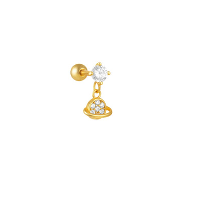 Sterling Silver Heart Zircon Stud Earrings Elegant Gift - Smarsty