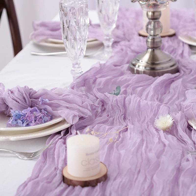 Rustic Cheese Cloth Table Runner for Weddings and Events - Smarsty