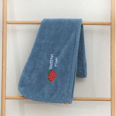 1Pc Embroidery Style Hair Drying Cap, Coral Fleece Thickened Hair Towel for Bathroom, Women's Absorbent Quick Drying Shower Cap, - Smarsty