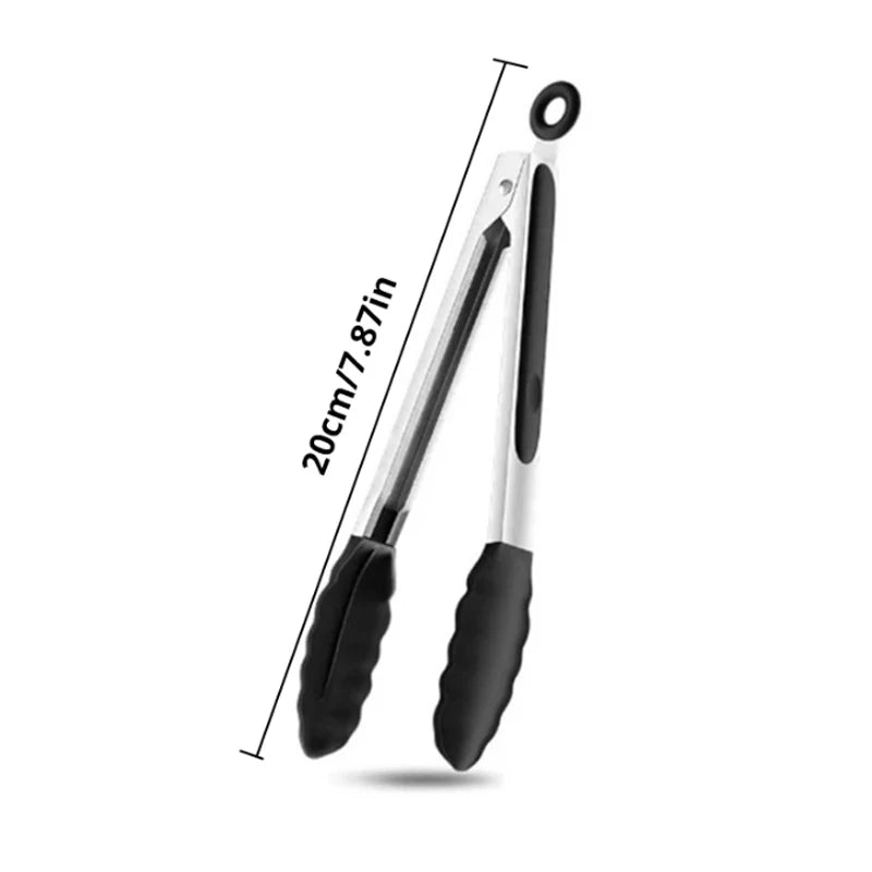 Black Silicone Food Tongs for Easy Cooking and Grilling - Smarsty