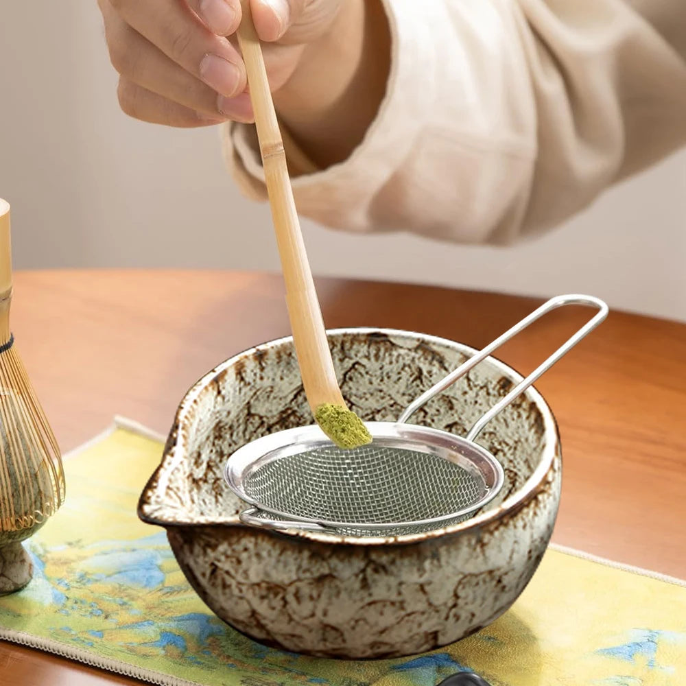 6PCS Japanese Matcha Tea Set Safe Bamboo Whisk Teaspoon Tea Sets Matcha Bowl Matcha Whisk Holder for Tea Lovers Tea-Making Tools - Smarsty