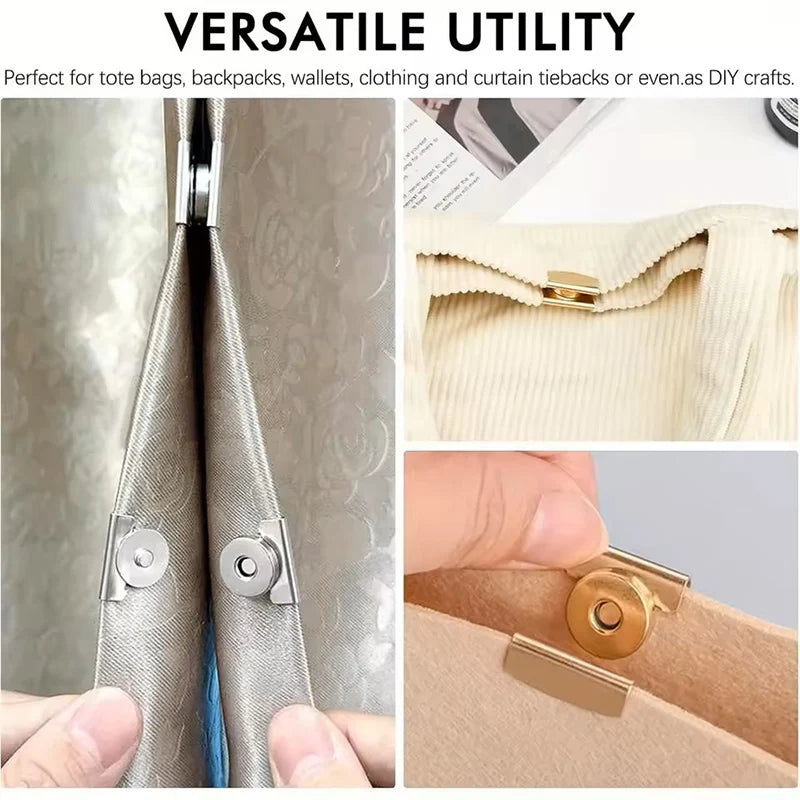 5Pairs Metal Seamless Magnetic Buckle for Bags - Magnetic Snap Buttons for DIY Buckle Closure Magnetic Snaps for Handbags