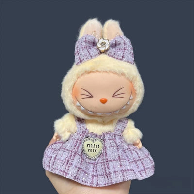 For 17cm Labubu Plush Doll Skirt- Adorable Skirt Set for DIY Clothes Accessories Gift by Smarsty