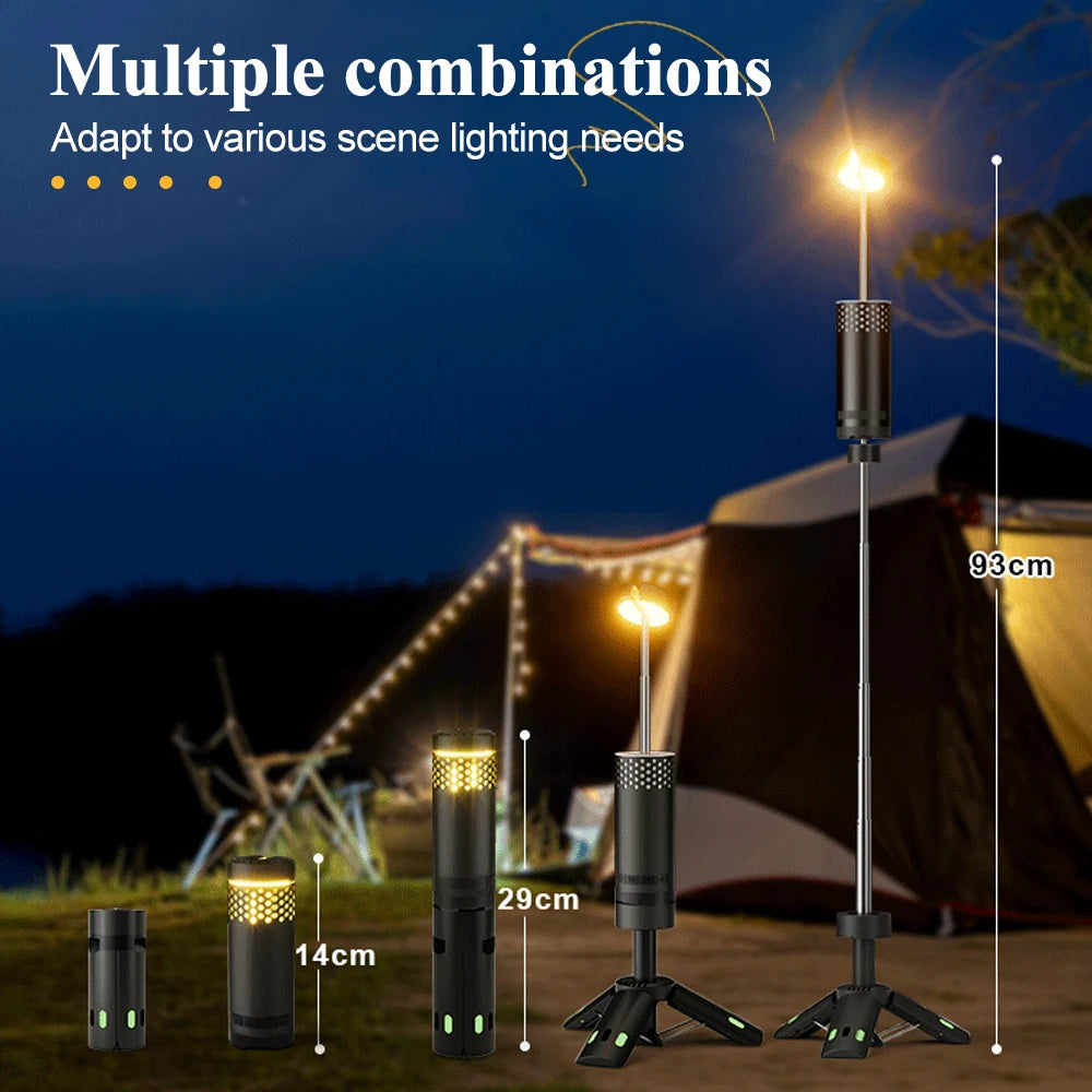 Upgraded Camping LED Telescopic Flashlight with Tripod Rechargeable Emergency Lamp Outdoor Portable orch Light Table Lamp Tent by Smarsty