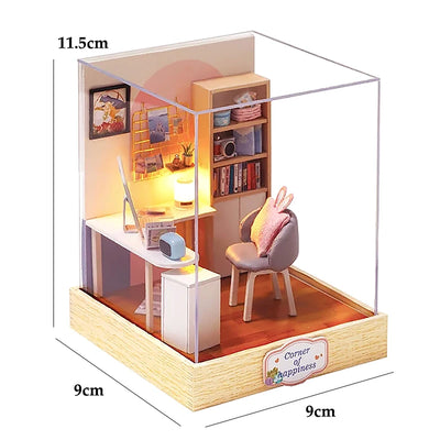 Mini Doll House DIY 3D Puzzle Assembly Building Model Toys Home Bedroom Decoration With Furniture Wooden Craft Gifts DollHouses by Smarsty