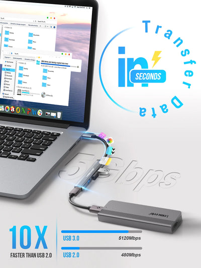 4 Port USB 3.0 Hub Docking Adapter For Laptops And Tablets - Smarsty
