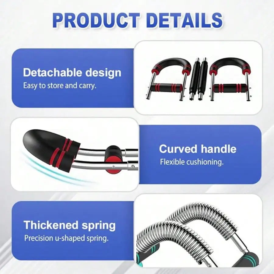 Adjustable Twister Arm Trainer Chest Exerciser, Portable Detachable Twister Bar, 44–110 lb Resistance