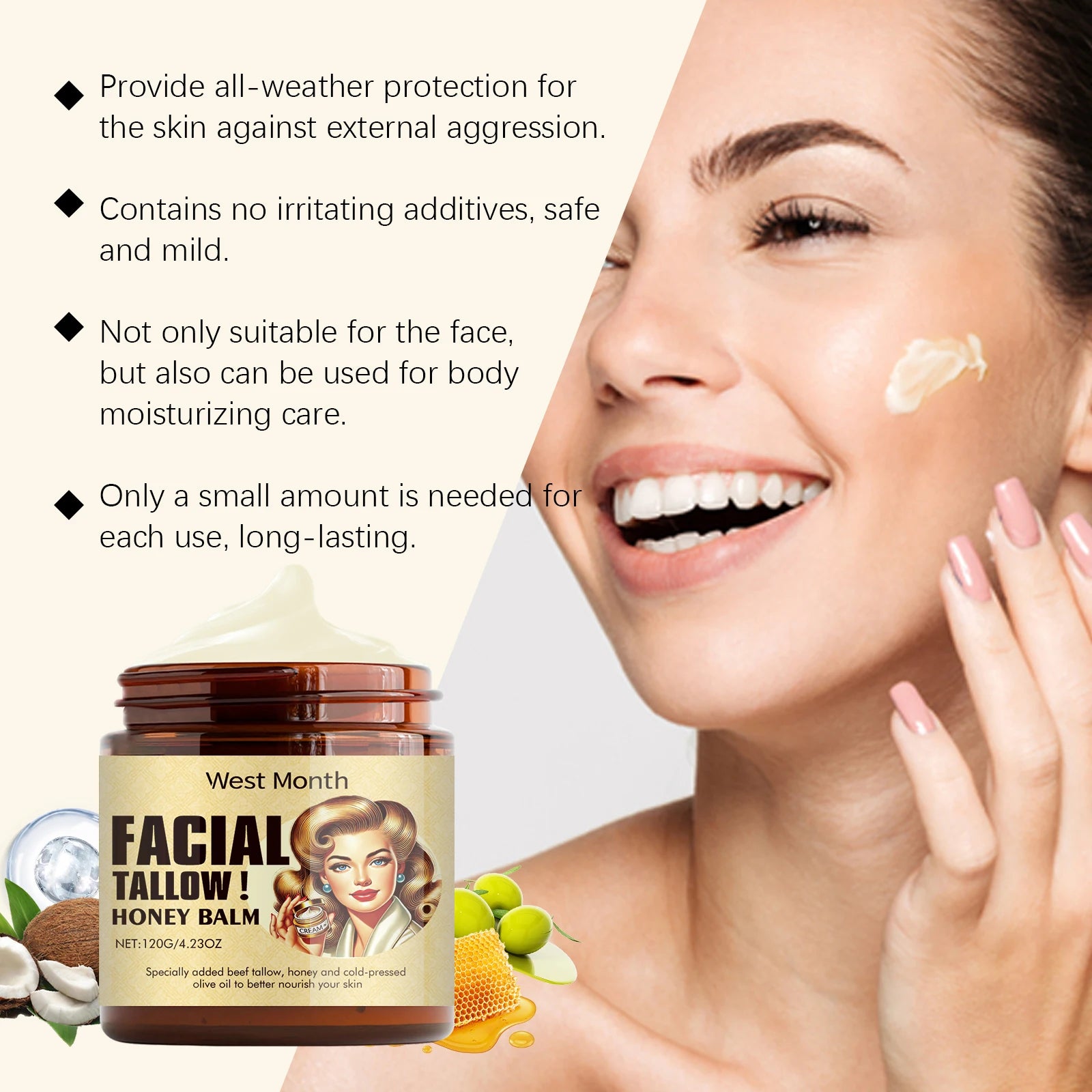 Beef Tallow Face Cream for Lasting Moisturization - Smarsty