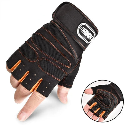 Outdoor Sport Gloves for Men Women Wrist Guard Fitness Gym Cycling Hiking Boxing Exercise Training Workout Long Wrist Fingerless by Smarsty