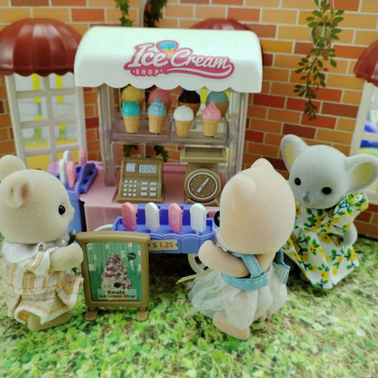 Girls kids Toys Miniature Dollhouse Furniture Shopping PlaySet DIY Family Games Supermarket Flower Store Pretend Toys by Smarsty