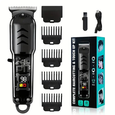 Professional Hair Clippers Rechargeable Hair Clipper Transparent Electric Hair Trimmers For Men Cordless Hair Cut Machine