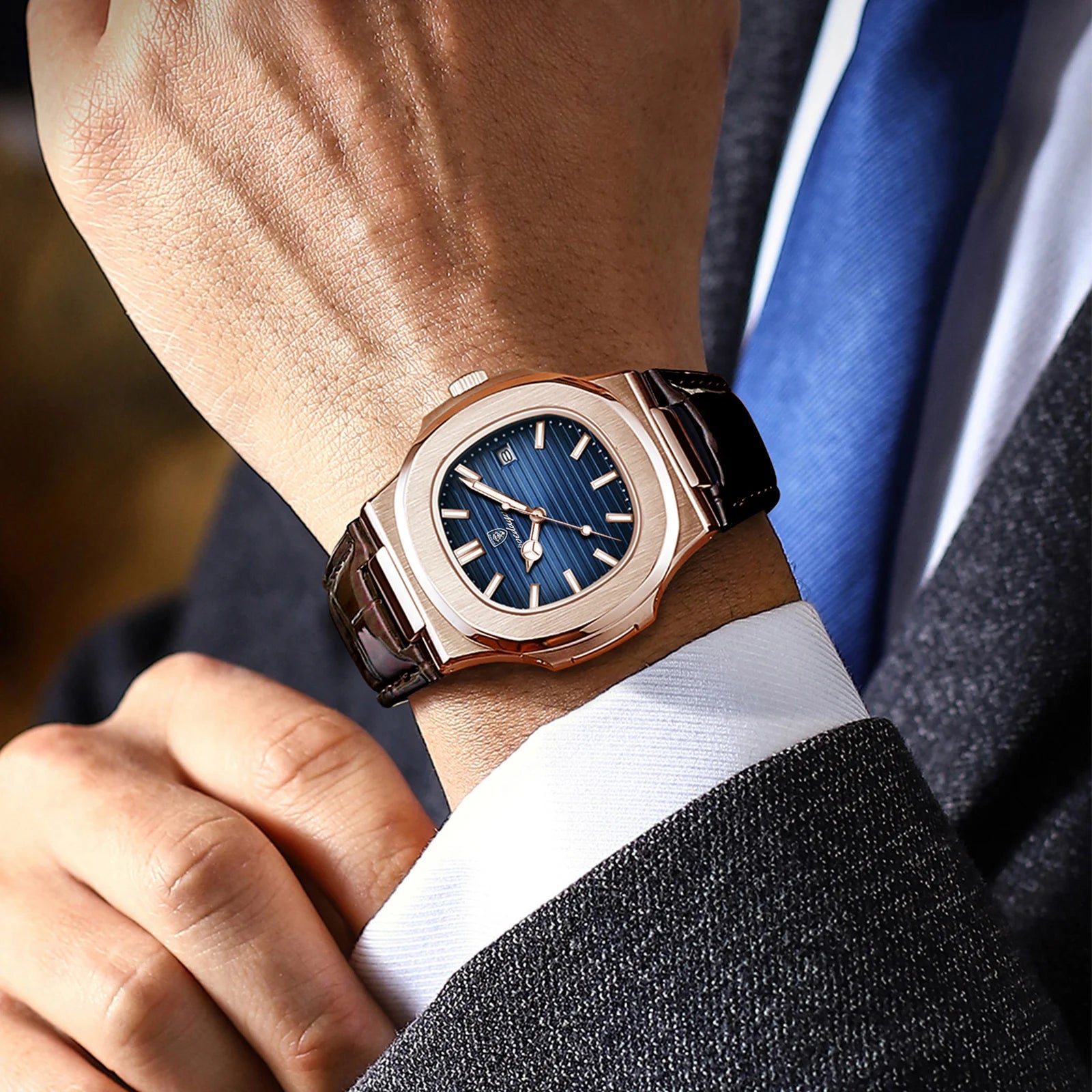 Luxury Waterproof Quartz Square Men Watch with Luminous Feature - Smarsty