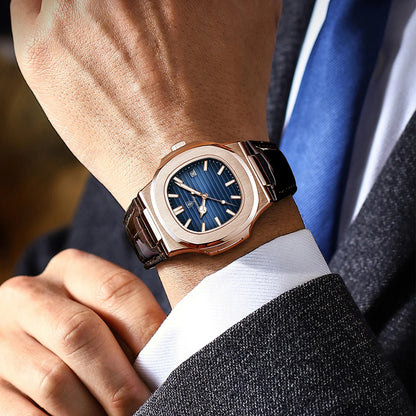 Luxury Waterproof Quartz Square Men Watch with Luminous Feature - Smarsty