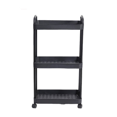 Plastic Rolling Utility Cart with Handle Storage Trolley for Office, Living Room, Kitchen, Movable Storage Organizer with Wheel by Smarsty