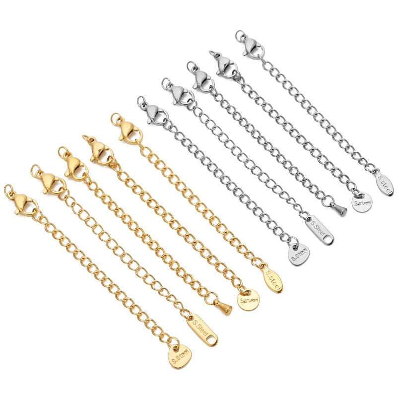 Stainless Steel Extension Chains Lobster Clasps Durable - Smarsty