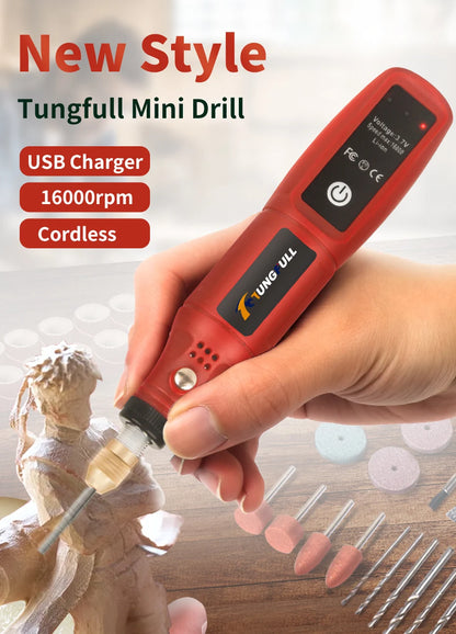 USB Rechargeable Cordless Engraving Pen Wireless Electric Drill Rotary Tool for Jewelry Glass - Portable Handheld Engraver - Smarsty