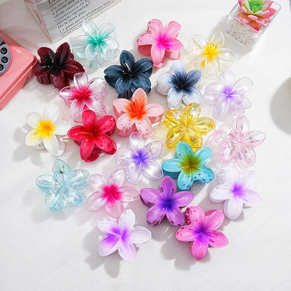 3 Piece Summer Floral Hair Claw Clips For Beach Lightweight - Smarsty