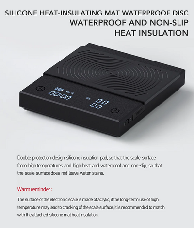 Timemore Basic 2 Black Mirror Coffee Scale with Auto Timer - Smarsty
