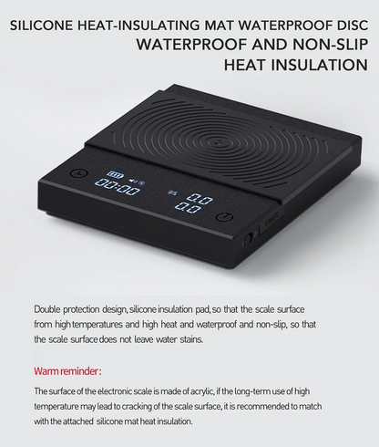 Timemore Basic 2 Black Mirror Coffee Scale with Auto Timer - Smarsty