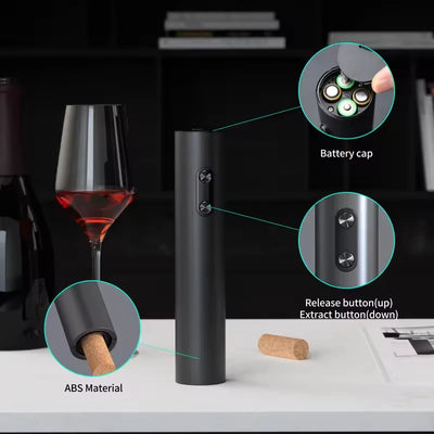 Automatic Electric Wine Bottle Opener for Effortless Cork Removal - Smarsty