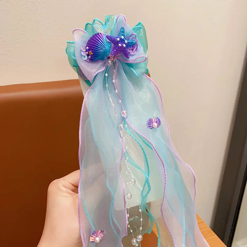 Mermaid Hair Accessories for Girls with Bow and Clip - Smarsty