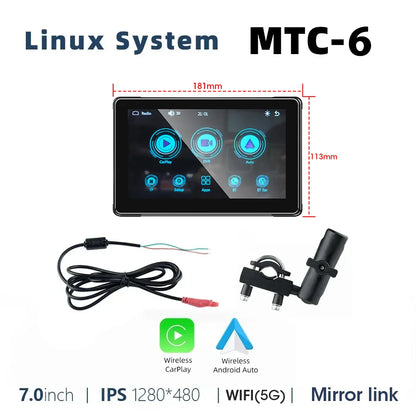 7 Inch Motorcycle GPS Navigation With Wireless CarPlay IP67 - Smarsty