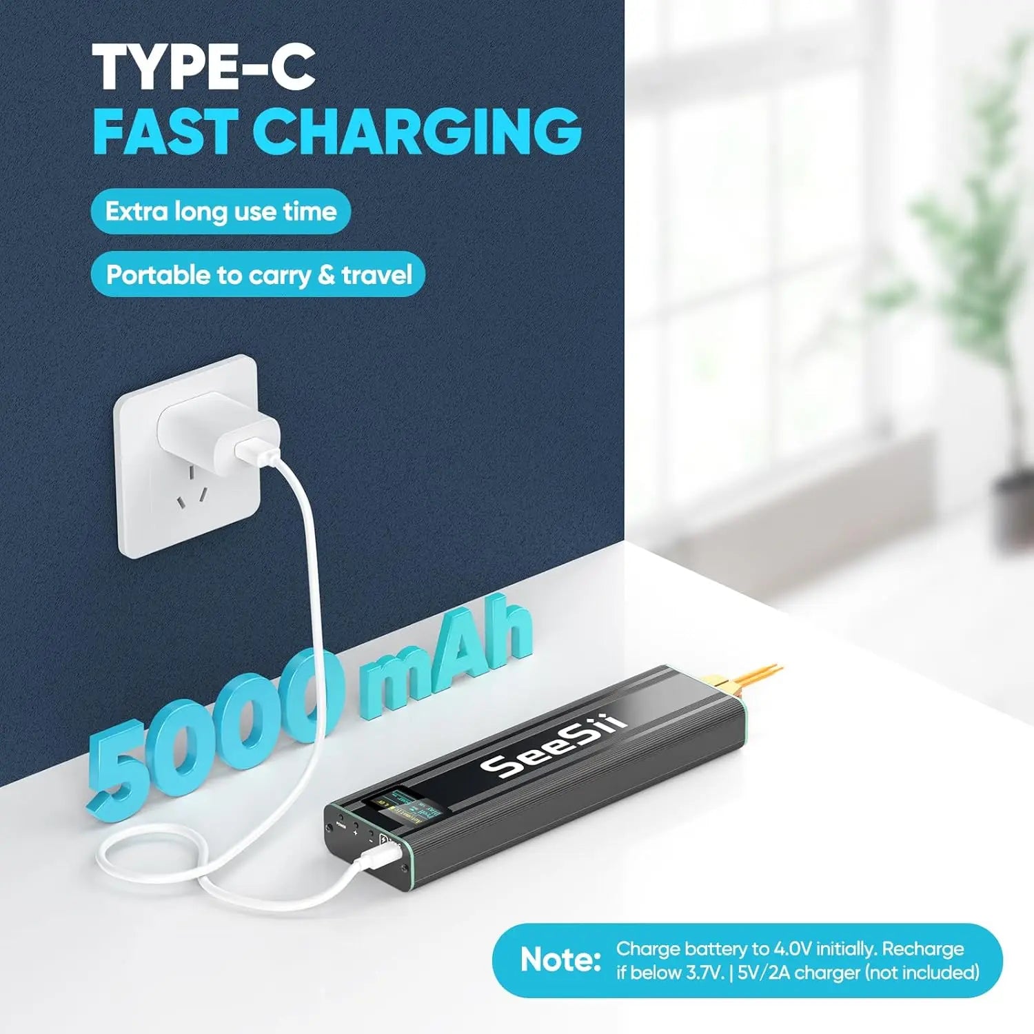 Seesii 80 Gears Mini Portable Spot Welder Spot Welder with Digital Display Upgraded Handheld Welding Nickel Sheets 0.1-0.2mm