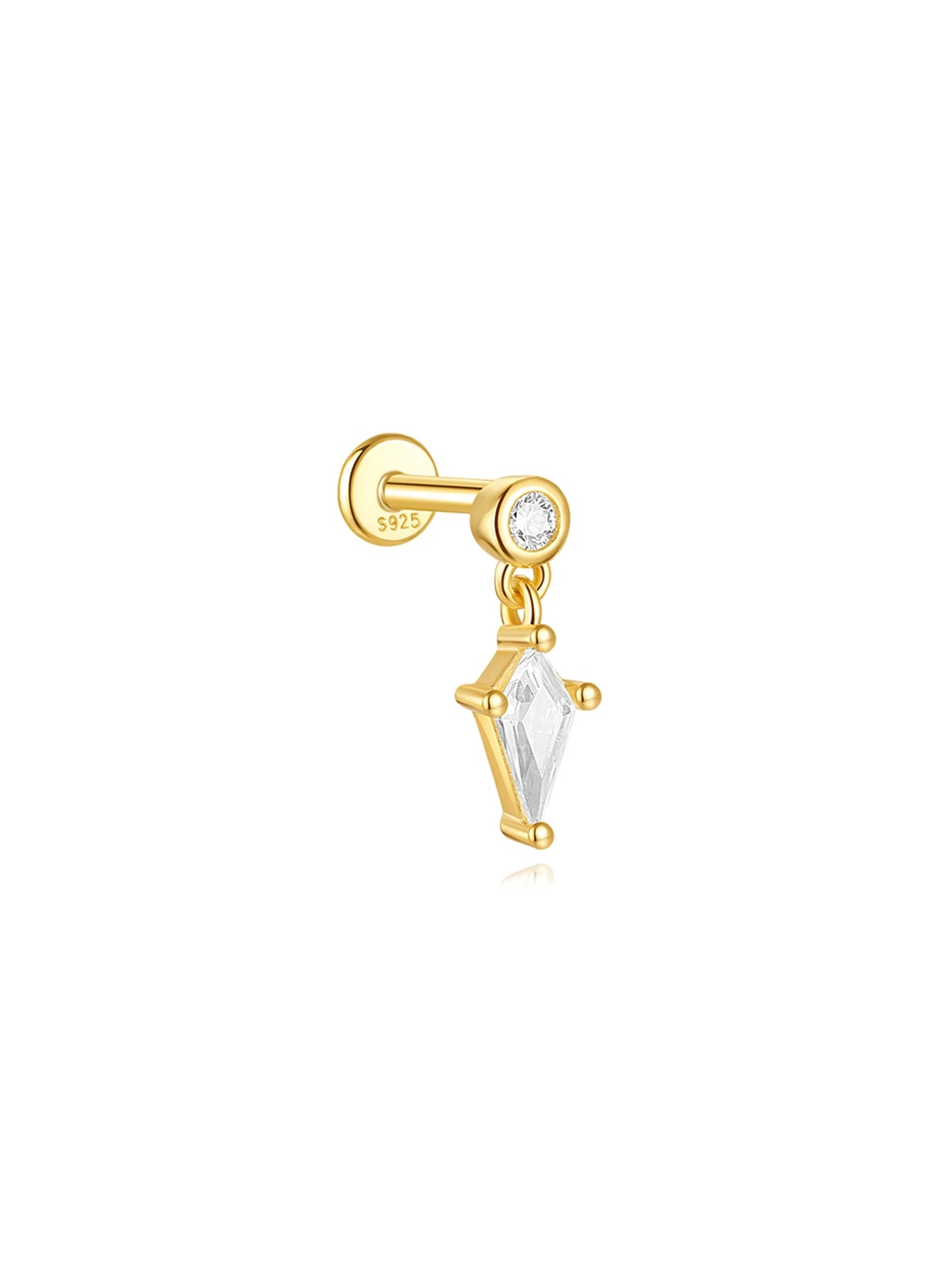 925 Sterling Silver Lotus Tassel Zircon Stud Earrings - Smarsty