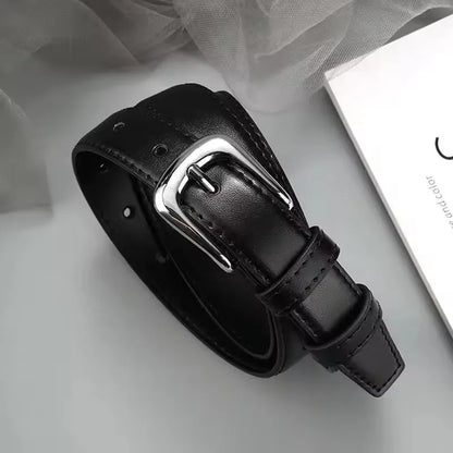 Women PU Leather Thin Belt Soft Comfortable Casual Waistband - Smarsty