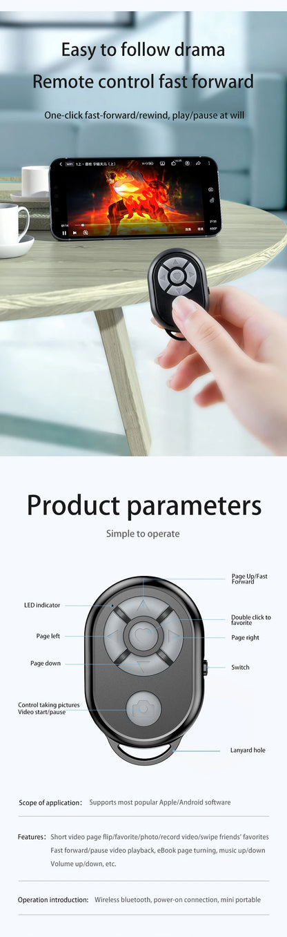 Bluetooth Selfie Stick Remote for iPhone and Android - Smarsty