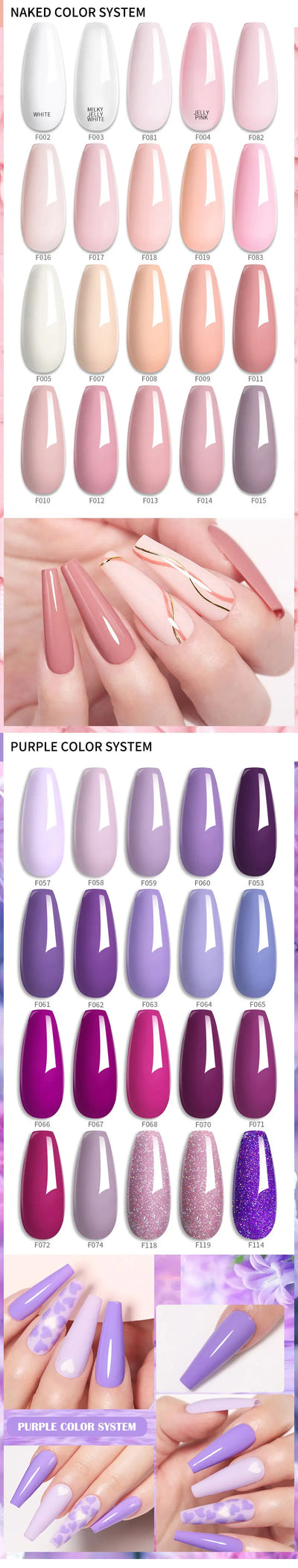 LILYCUTE 6 Pcs Gel Nail Polish Set Bright Pink Varnish - Smarsty