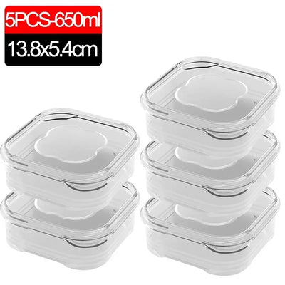 1/10PC Small Food Preservation Boxes Refrigerator Frozen Meat Vegetable Fresh-Keeping Box Transparent Kitchen Sealed Storage Box by Smarsty