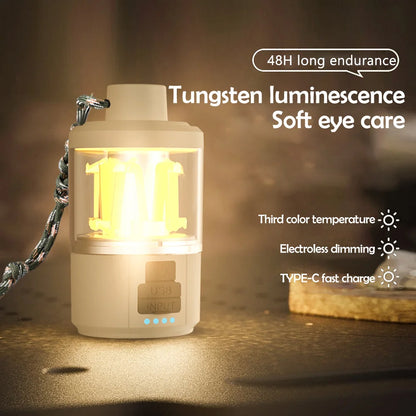 LED Camping Lantern Rechargeable Portable Flashlight Work Light 5 Modes Hanging Tent Lamp 8 Light Filaments Outdoor by Smarsty