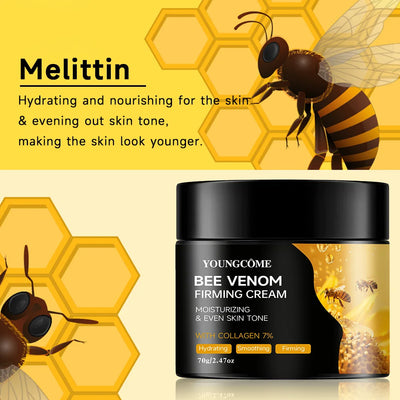 Premium Bee Venom Cream for Face & Neck - Collagen Boost, Skin Tightening, Natural Moisturizer for Sensitive Skin, Non-Greasy - Smarsty