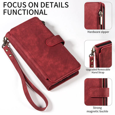 PU Leather Phone Case for Samsung Galaxy S25Edge Ultra S24 S23 S22 S21 S20 S10 S9 S8Plus FE Note20 Flip Wallet Style Phone Cover - Smarsty
