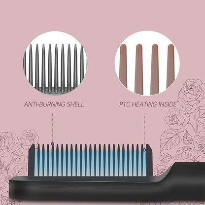 Professional Beard Straightener Comb with Anti-Scald Feature - Smarsty