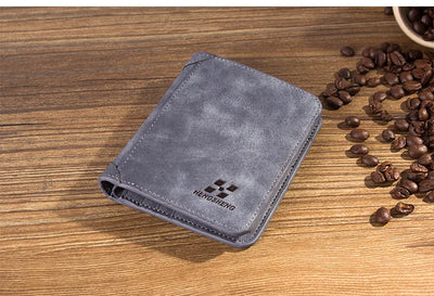 New Men Wallets Credit Card/ID Holder Vintage Brand Male Wallet High Quality PU Leather Photo Holder Foldable Short Men Purse - Smarsty