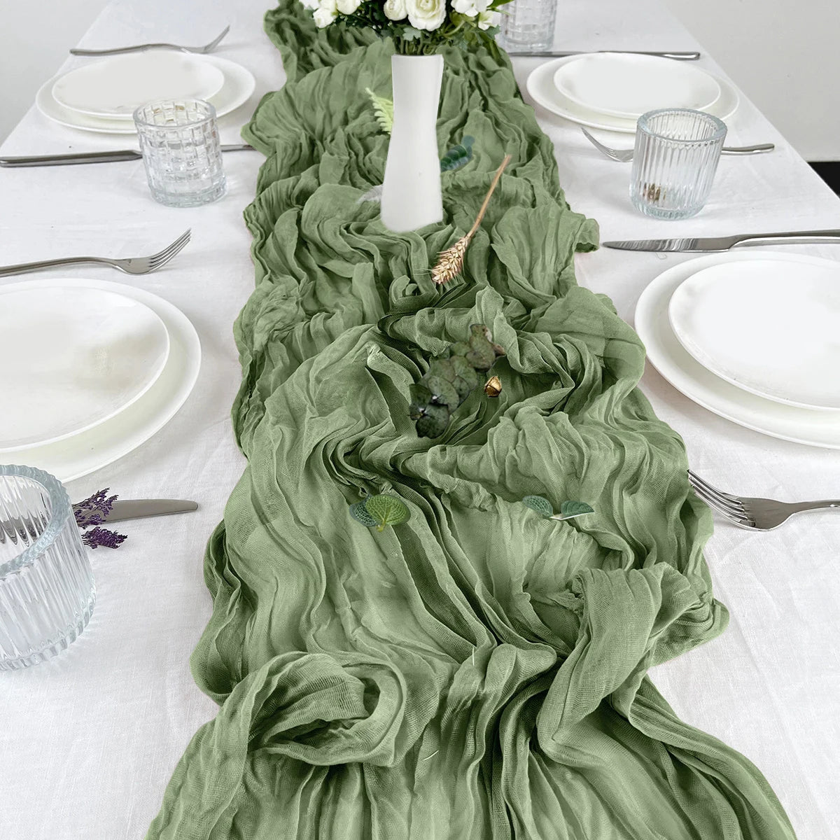 Semi-Sheer Gauze Table Runner for Vintage Weddings - Smarsty