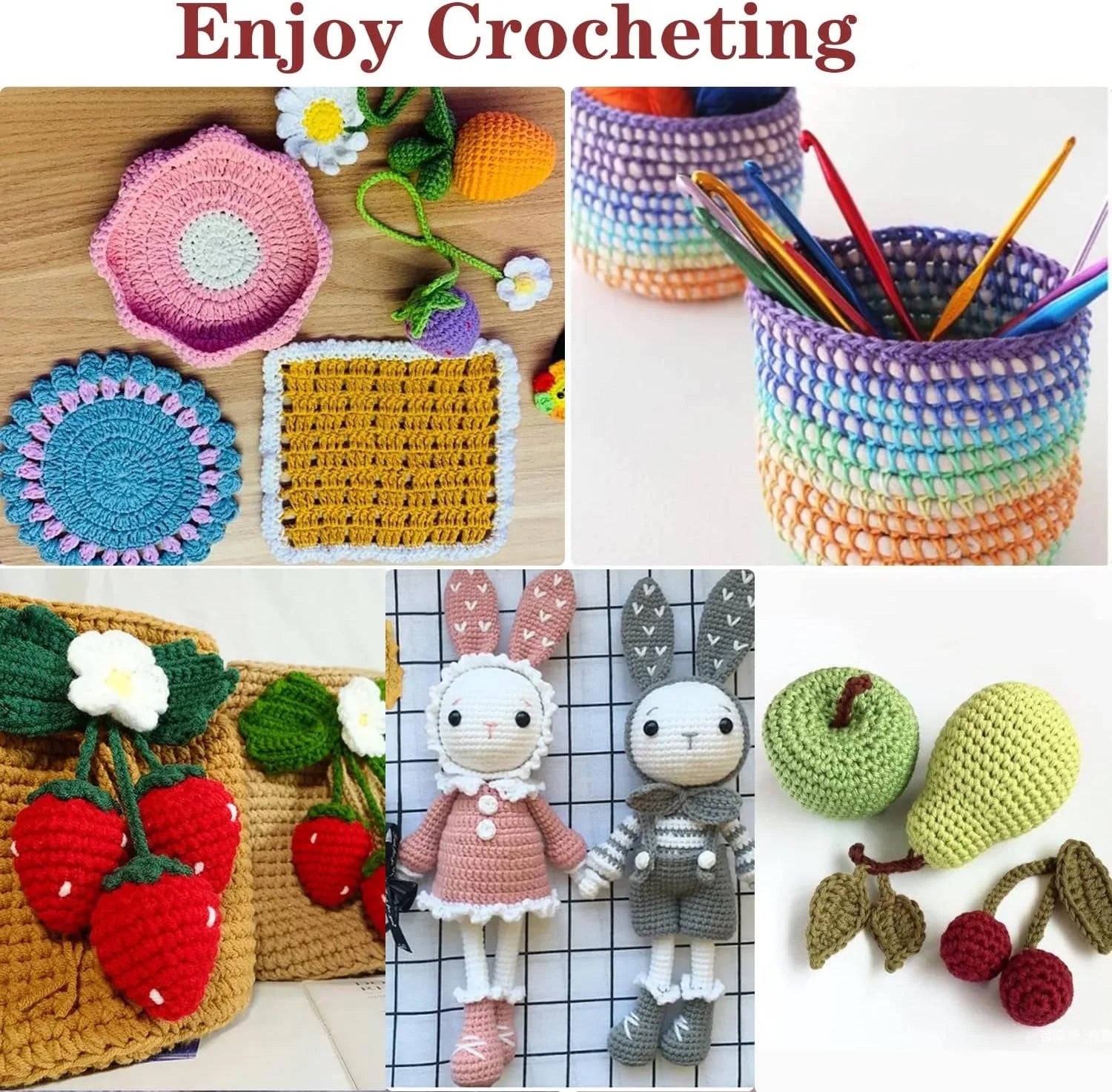 Portable Crochet Knitting Set with 59 Pieces and Storage Bag - Smarsty