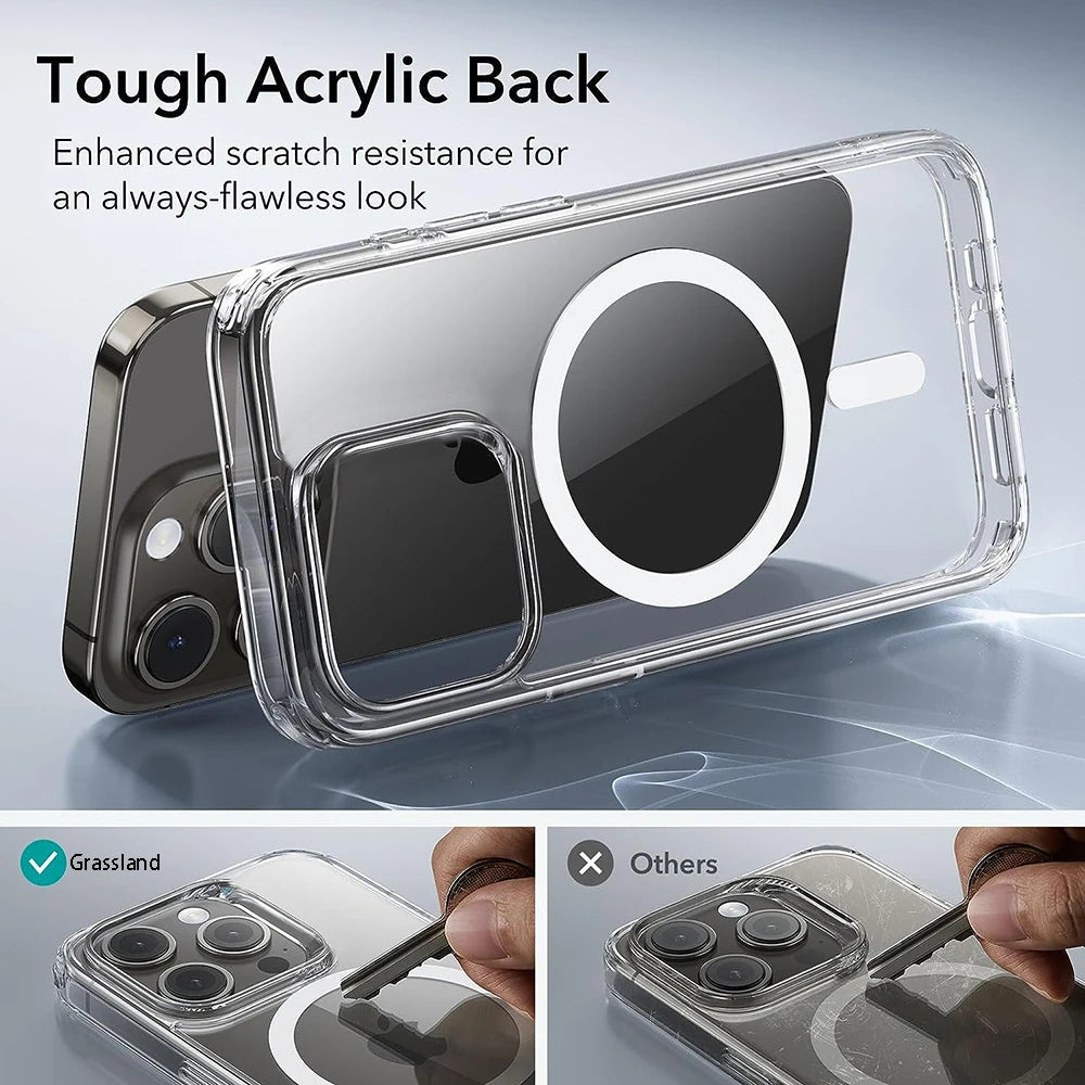 MagSafe Wireless Charge Case For iPhone Clear Back - Smarsty