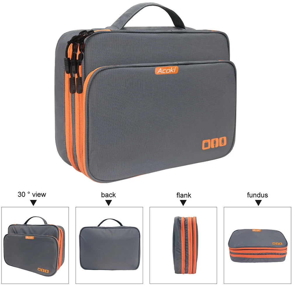 Multi Layer Electronic Accessories Organizer for Travel - Smarsty