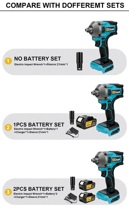 1000N M Brushless Electric Impact Wrench Cordless Power Tool - Smarsty