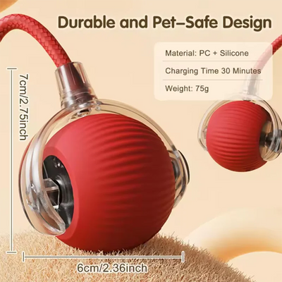 Interactive Cat Rolling Ball Toy with Rechargeable Tail - Smarsty