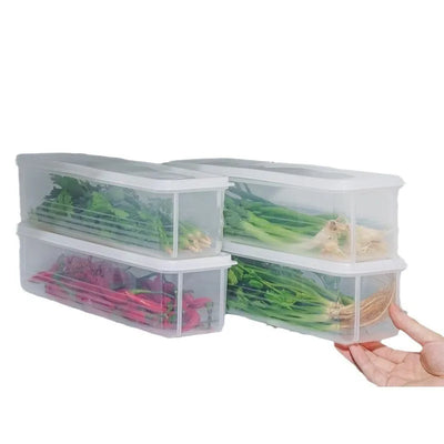 1/2/4Pcs Refrigerator Storage Boxes With Lid Plastic Fresh Keeping Box Kitchen Scallions Cilantro Eggs Noodles Sealed Container by Smarsty