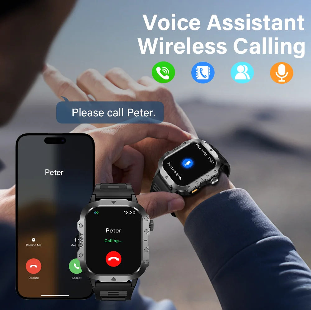 Outdoor Sports Smart Watch with HD Screen and Bluetooth - Smarsty