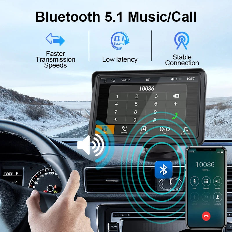 7 Inch Touch Screen Car Radio With Wireless CarPlay - Smarsty