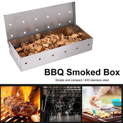 Stainless Steel Smoker Box for Flavorful BBQ Grilling - Smarsty