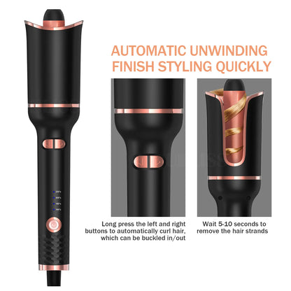 TINSOL Automatic Ceramic Curling Iron for Effortless Curls - Smarsty